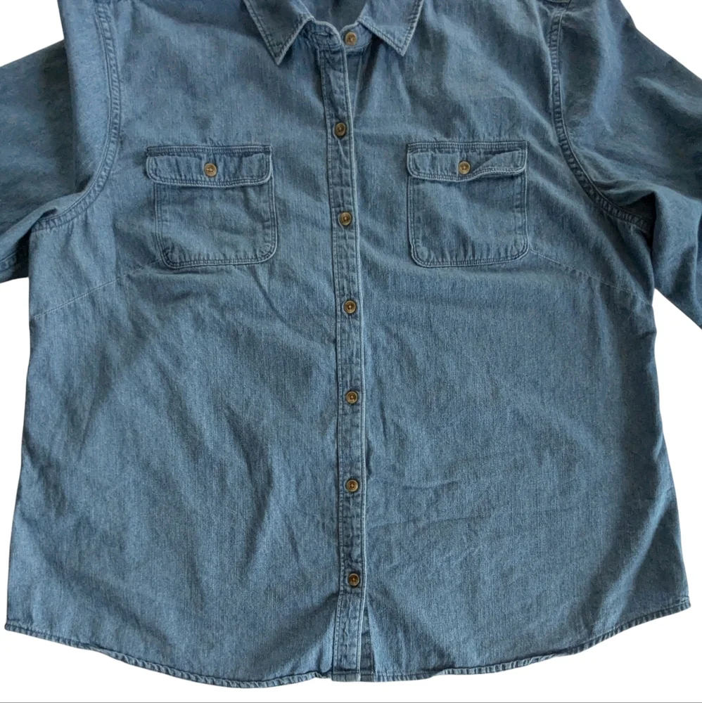 Chaps Chambray Button Up Shirt Size 2XL - Picture 8 of 10